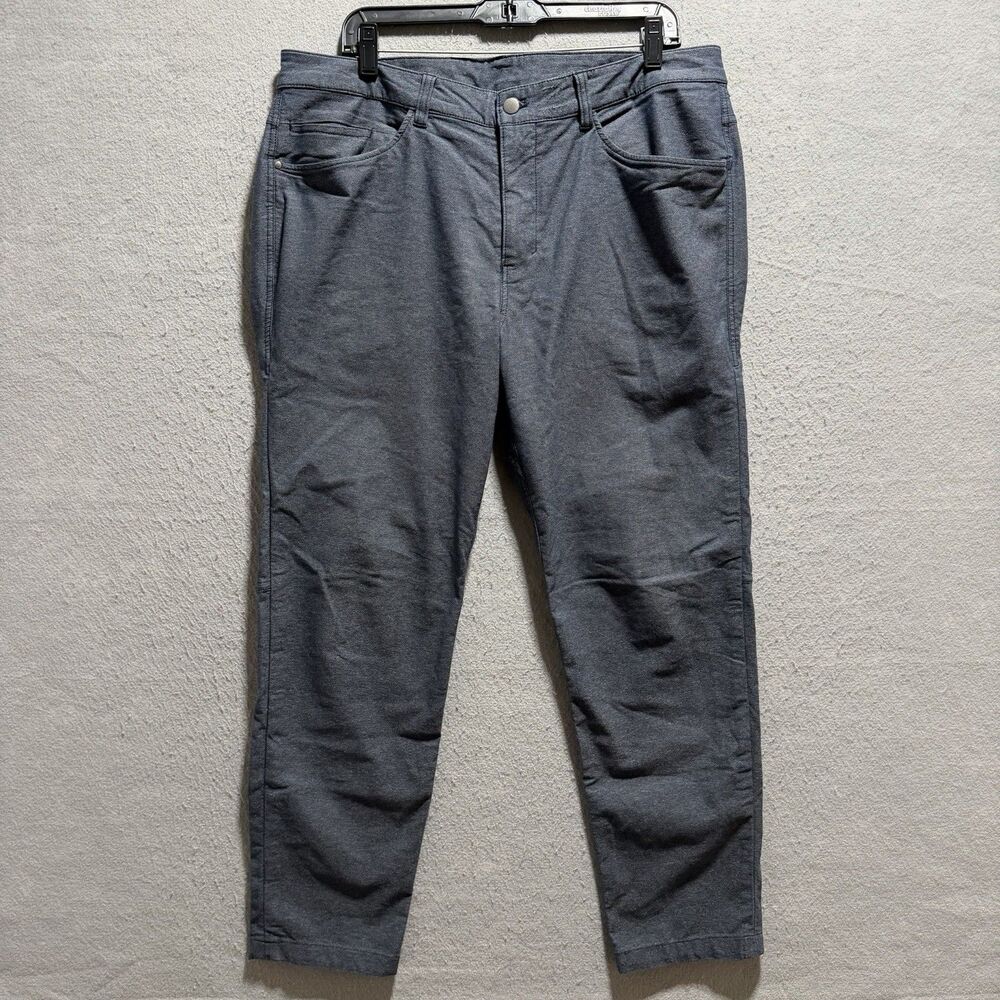 Lululemon Men's ABC Pant Sz 36 Blue Gray Slim Fit Warpstreme Athleisure Pockets